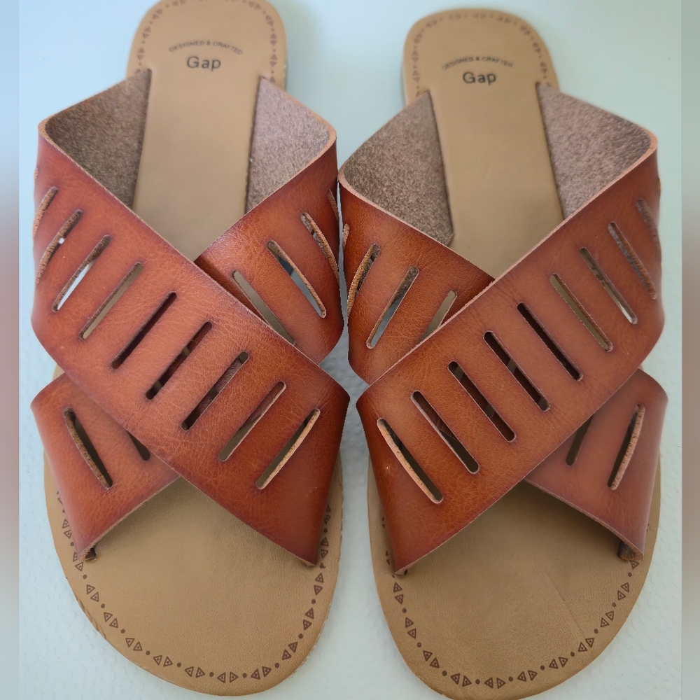 GAP Brown Sandals Criss-Cross Design Slip-On